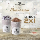 Promoción de Aniversario Santa Clara: 2×1 en litros de helado del 11 al 17 de octubre