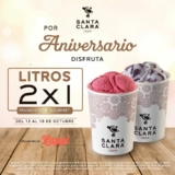 Promoción de Aniversario Santa Clara: 2×1 en litros de helado al pedir por Rappi esta semana