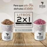 Promoción Santa Clara Buen Fin 2020: 2×1 en litros de helado