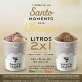 Promoción de Verano Santa Clara: 2×1 en litros de helado del 15 al 18 de julio