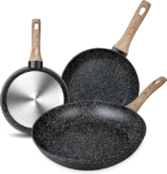 Juego de 3 sartenes de aluminio con antiadherente bajan a su menor precio + cupón de $200 de descuento