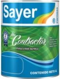 Pintura vinílica acrílica color blanco ostión Sayer Contractor de 4 litros baja de precio