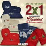 Liquidación Sears: 2×1 en mercancía de Navidad del departamento de blancos