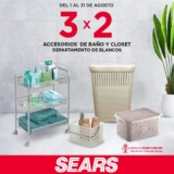 3×2 en accesorios de baño y closet del departamento de blancos en Sears