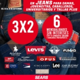 3×2 en jeans para hombres, mujeres y jóvenes en Sears