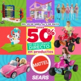 Hasta 50% de descuento en juguetes Mattel en Sears hasta el 3 de mayo