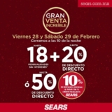 Sears Venta Increíble: hasta 50% de descuento + 10% adicional del 28 al 29 de febrero