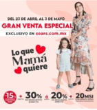 Venta Dia de las Madres Sears: hasta 30% de descuento + 15% adicional