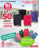 En Sears mochila porta laptop Gratis en la compra de una maleta