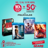 En Sears hasta 50% de descuento + 10% adicional en películas