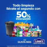 Segundo a mitad de precio en todo limpieza en Lowe’s