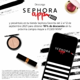Promoción Sephora App: 10% de descuento para tu siguiente compra
