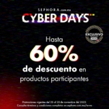 Cyber Days Sephora: Hasta 60% de descuento + hasta 12 msi, regalos y más