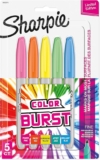 Marcadores permanentes Sharpie Color Burst con 5 colores bajan de precio
