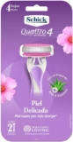 Juego de 2 rastrillos para mujer piel delicada Schick Quattro con 4 navajas bajan a su menor precio