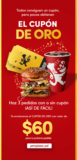 Promoción Sin Delantal Cupón de oro: realiza 3 pedidos y obtén cupón de $60 de descuento
