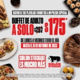 Buffet Sirloin Stockade a solo $175 durante el mes de octubre