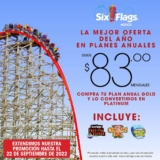 Promoción Six Flags: Plan Anual desde $83 mensuales