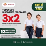 Promo Del Sol y Woolworth: 3×2 en uniformes, 50% en la segunda pieza de zapatos y más