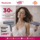 Promo Del Sol y Woolworth: 30% de descuento en secadoras Conair