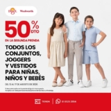 Segundo a mitad de precio en Conjuntos, Vestidos infantiles y más en Del Sol y Woolworth