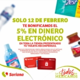 En Soriana 5% de bonificación en monedero en toda la tienda este 12 de febrero 2021