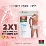 2×1 en trusas Rinbros en Soriana hasta el 14 de febrero