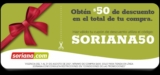Código Soriana.com de $50 de descuento en toda tu compra