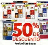En Soriana 50% de descuento en ropa interior Fruit of the Loom modelos seleccionados
