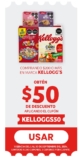 Cupón Soriana de $50 de descuento en cereales Kelloggs y productos de avena Quaker