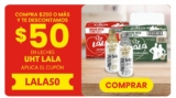 Cupón Soriana de $50 de descuento en leches Lala
