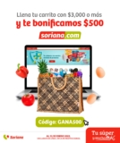 Cupón Soriana $500 de descuento en compras de $3,000