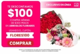 Cupón Soriana de $100 de descuento en arreglos florales