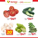 Folleto Soriana fin de semana en frutas, verduras y carnes al 8 de abril