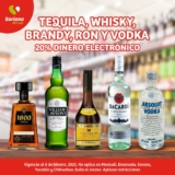 En Soriana Mercado 20% en monedero en tequila, whisky, brandy, ron y vodka