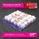 Soriana Recompensa del Jueves huevo 30 piezas de regreso por $14.90 + 290 puntos