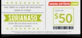 Código Soriana de $50 pesos de descuento en tu siguiente compra