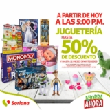 En Soriana hasta 50% de descuento en toda la juguetería hoy 5 de noviembre