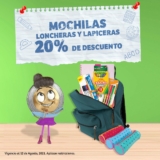 En Soriana Mercado 20% de descuento en mochilas, loncheras y lapiceras hoy