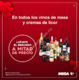 En MEGA Soriana segundo a mitad de precio en vinos de mesa y cremas de licor