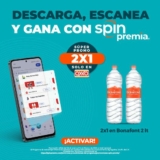 Cupón 2×1 en agua Bonafont en la app Oxxo Spin Premia