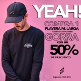 Compra una playera de manga larga en Squalo y llévate una gorra a mitad de precio