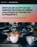 2×1 en bebidas en Starbucks al pagar con tu RappiCard