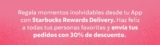 Promo Starbucks 30% de descuento en pedidos a domicilio