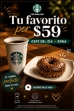 En Starbucks: café favorito + una dona sabor chocolate con nuez por solo $59