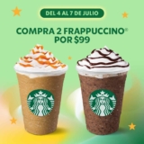 En Starbucks llévate 2 frappuccinos por $99 del 4 al 7 de julio