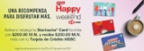 Promo Starbucks HSBC: haz una recarga de $200 y recibe $200 más