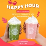 Happy Hour Starbucks: 2×1 en Frappuccinos del 8 al 11 de agosto de 3:00 a 5:00 PM