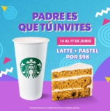 En Starbucks llévate un latte + pastel por $98 hasta hoy 17 de junio