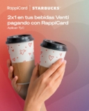 2×1 en bebidas en Starbucks pagando con RappiCard
